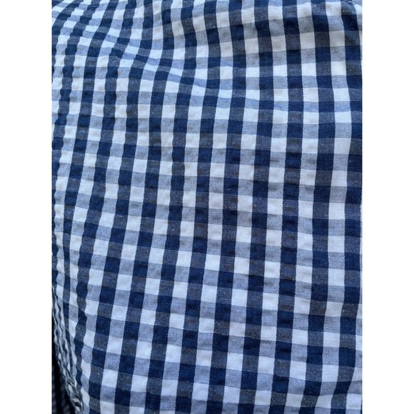 Vintage Gingham Check Seer Sucker Blouse Applique Flowers Daisy Buttons - Picture 9 of 14